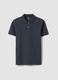 Blue slim fit short-sleeve polo in pure cotton_4