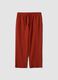 Regular Fit rote Leinen-Mischung Hose_4