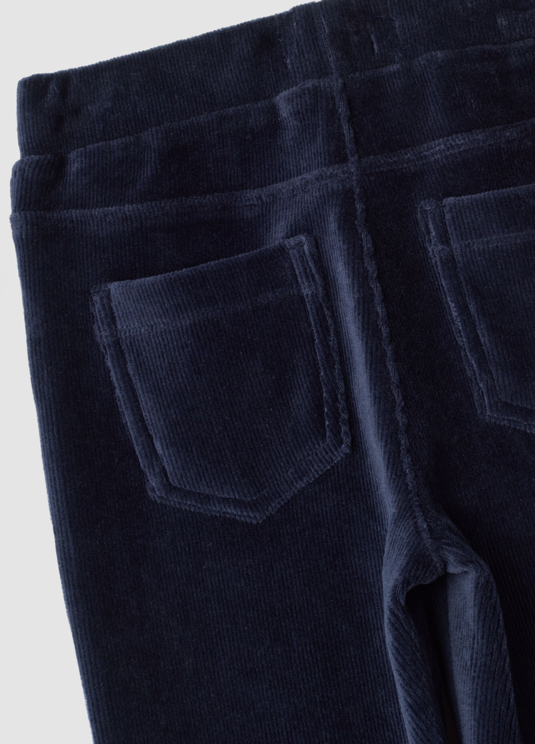 Hellblaue Flared-Hose aus Stretch-Baumwolle