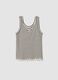 Brown striped pure cotton regular-fit tank top_4
