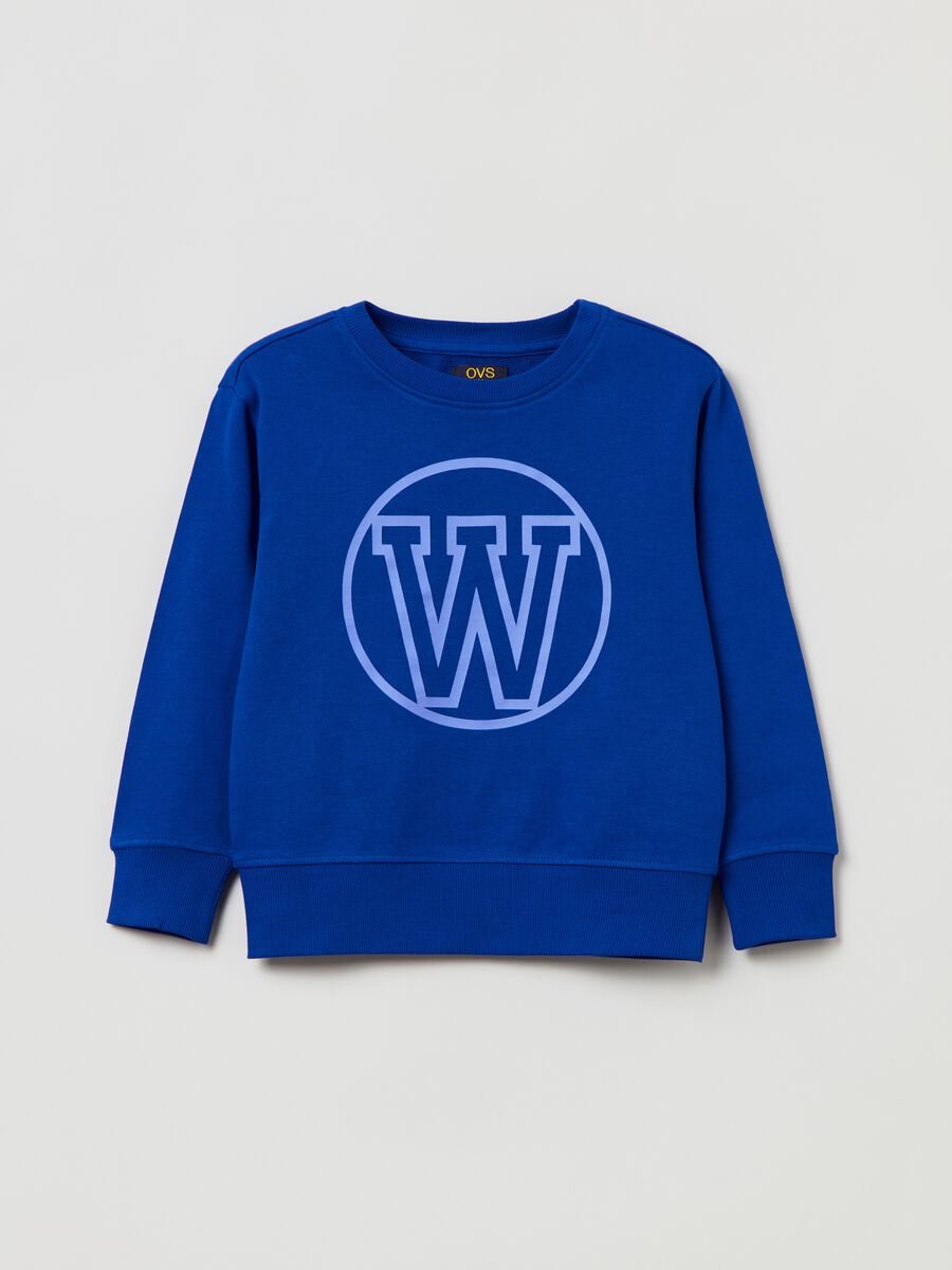 French terry sweatshirt with lettering print_0