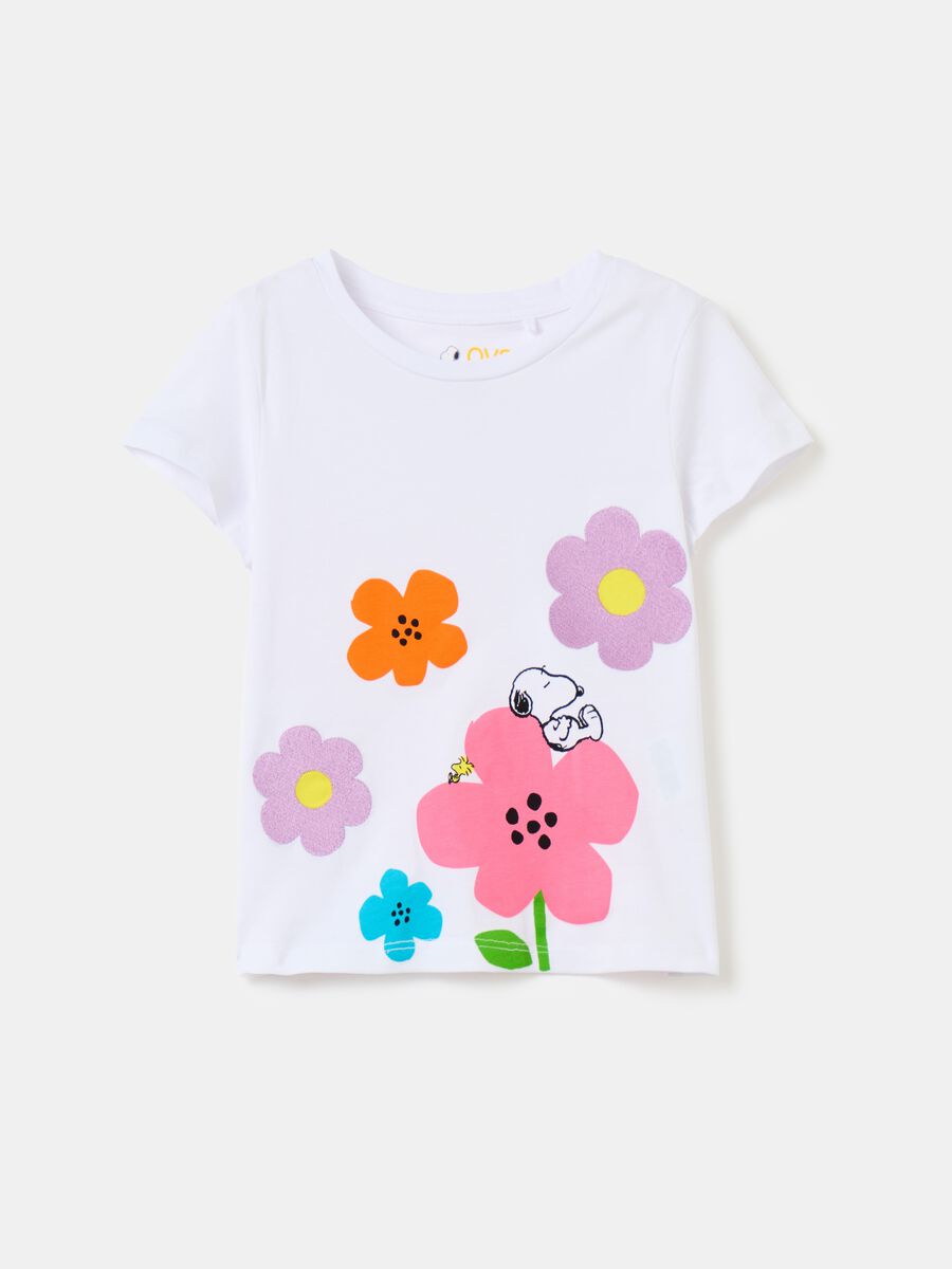 Camiseta de algodón orgánico estampado Snoopy_0