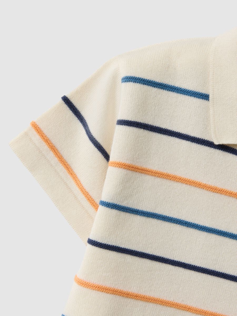 Children's regular fit multicolor striped pure cotton polo_2