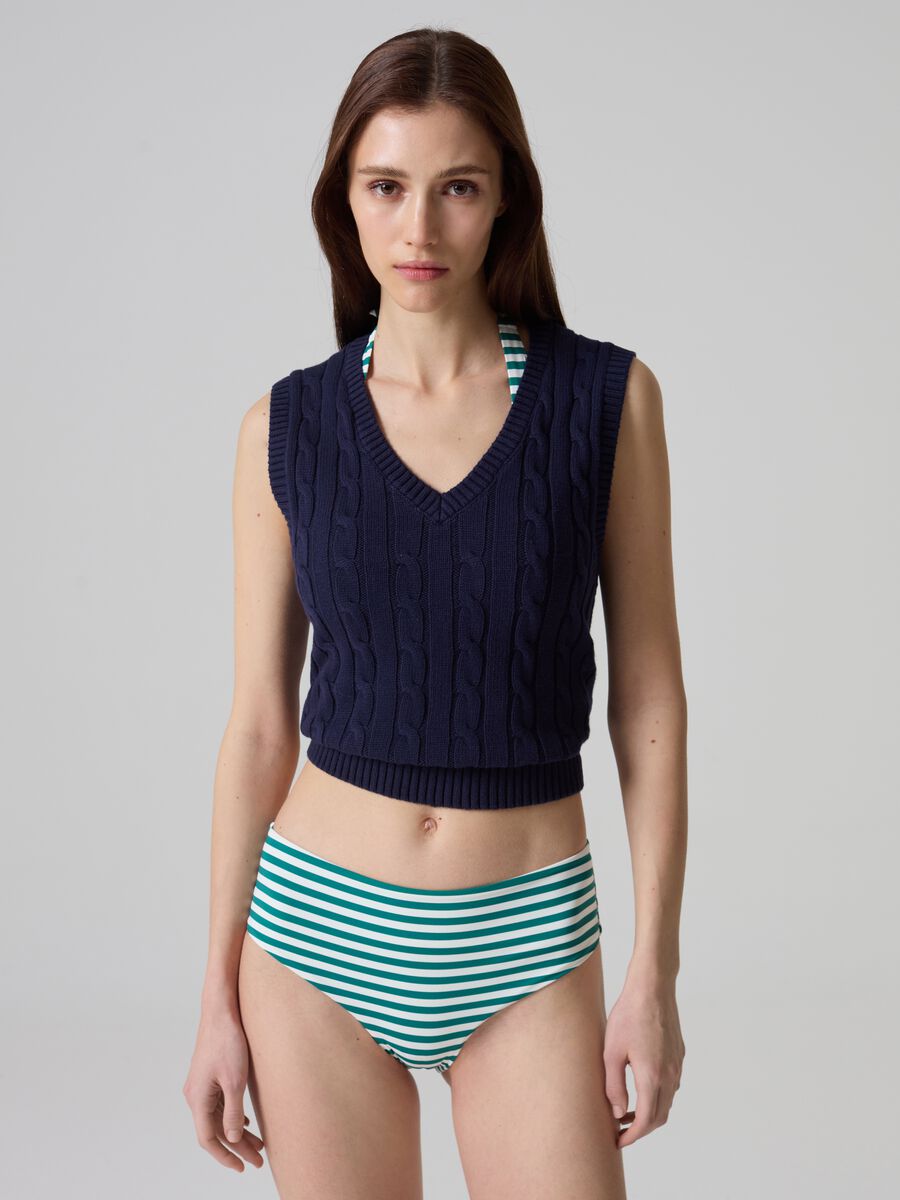 High-waist striped bikini bottoms_0