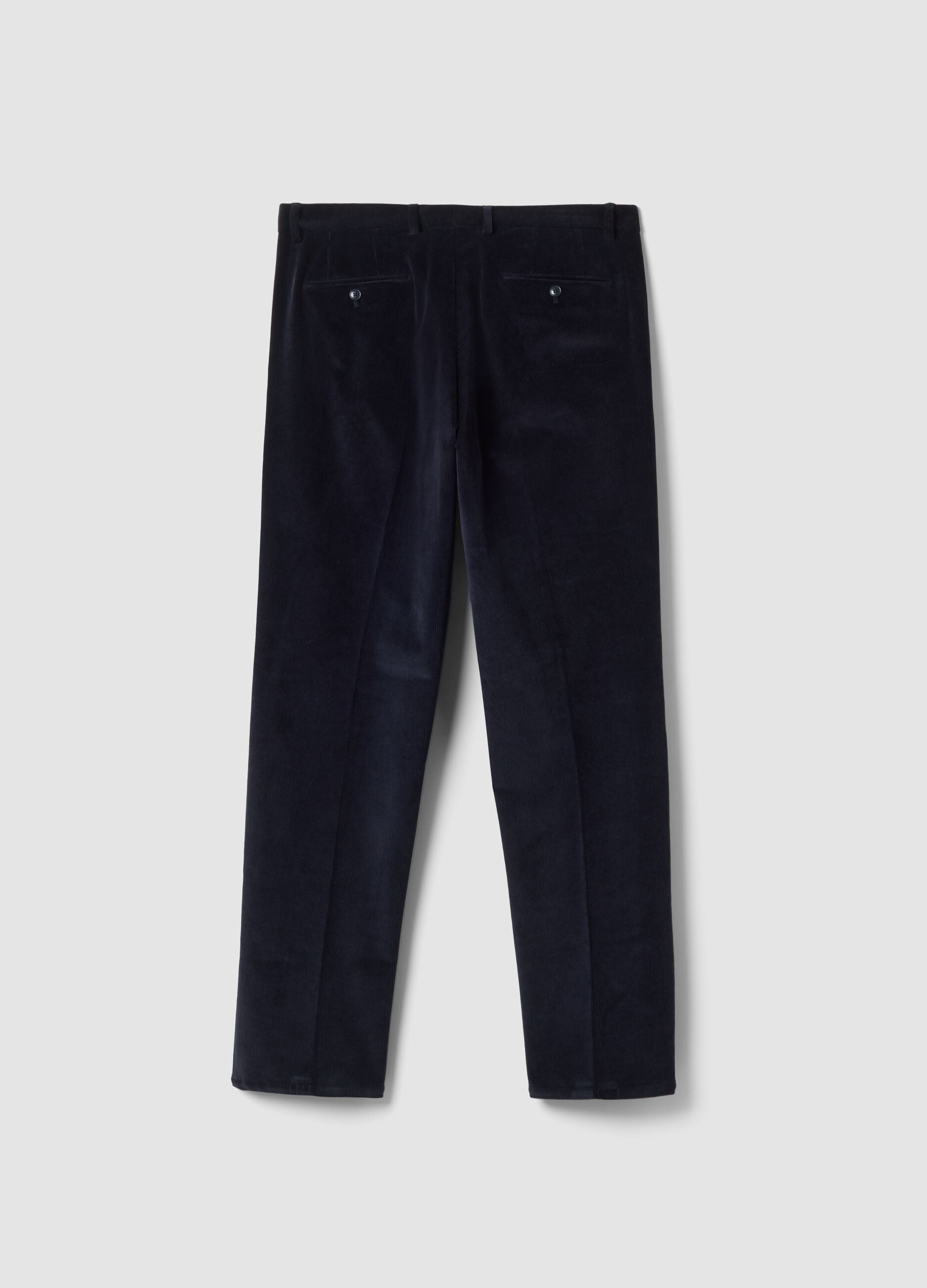 Pantaloni blu navy in cotone elasticizzato