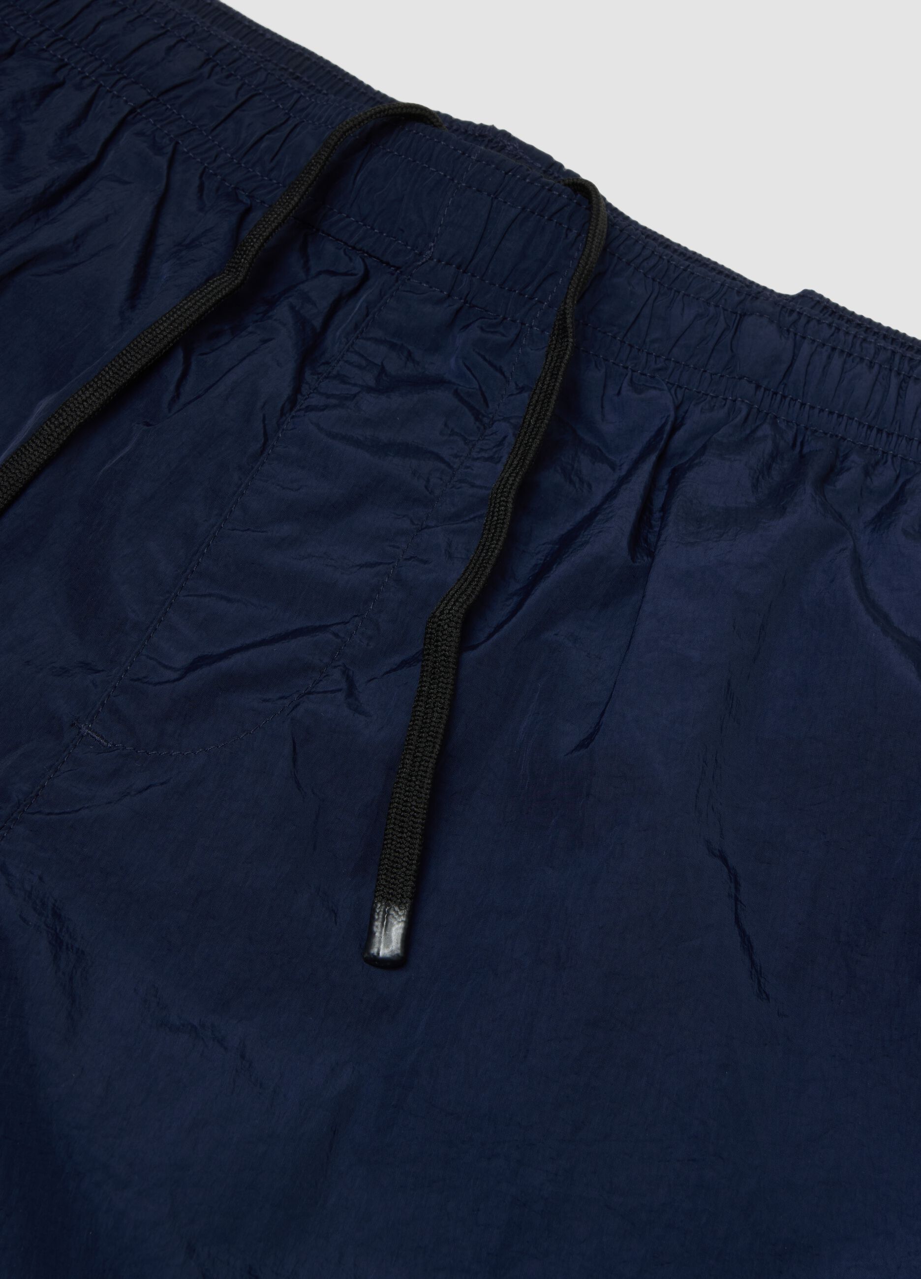 Short de bain bleu &agrave; taille &eacute;lastiqu&eacute;e