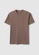 Kurzarm-T-Shirt aus brauner reiner Baumwolle im Regular Fit_4