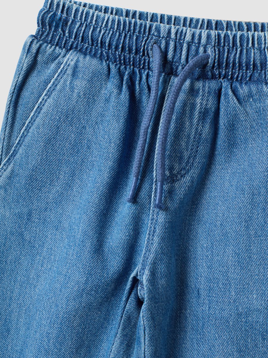 Blaue Denim-Hose aus Baumwoll-Viskose-Mix mit elastischem Bund_2