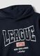 Blue 100% cotton hoodie with front print for boys_2