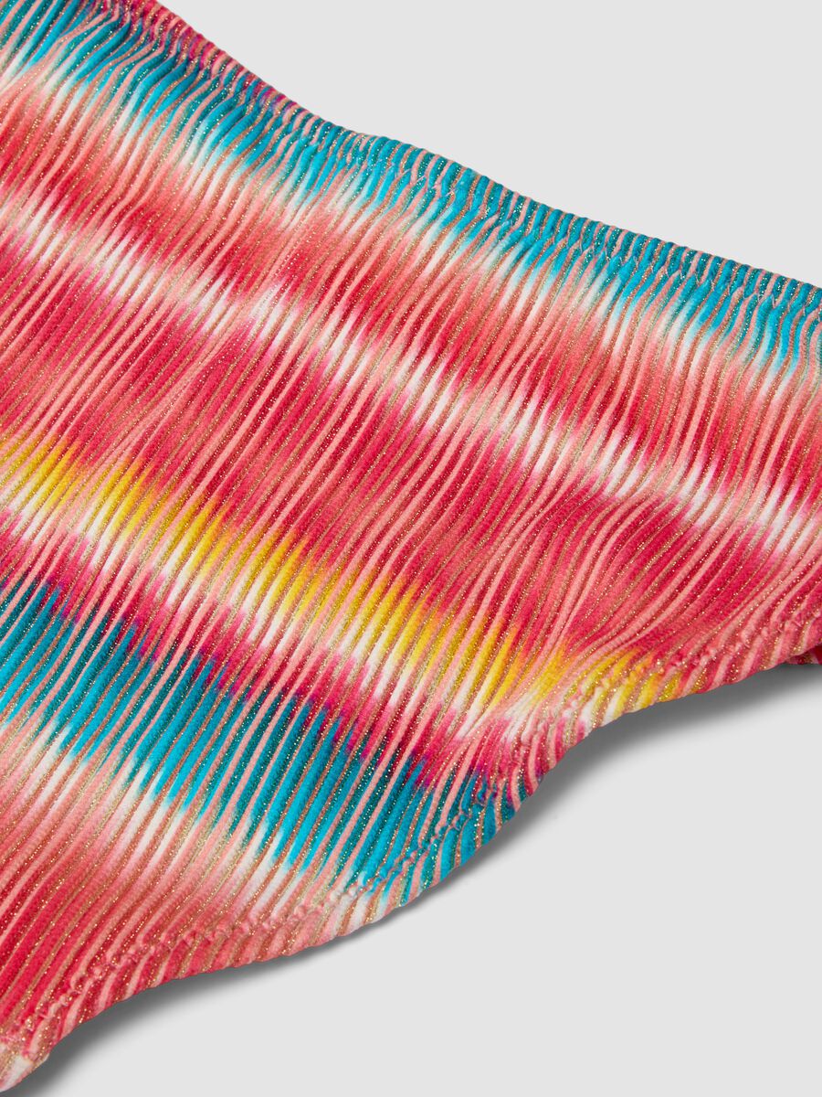 Biqu&iacute;ni de riscas multicolor em tecido el&aacute;stico para menina_3