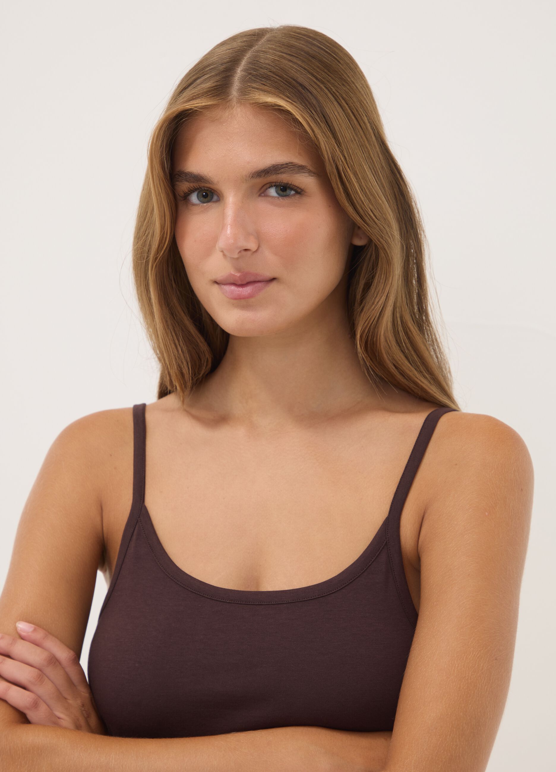 Two-pack of multicolour stretch organic cotton crew-neck vests