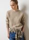 Beige oversized fit sweater with decorations_0