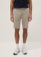 Beige regular-fit stretch-fabric jogger bermuda shorts_1