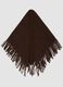 Brown fringed viscose-blend poncho_0
