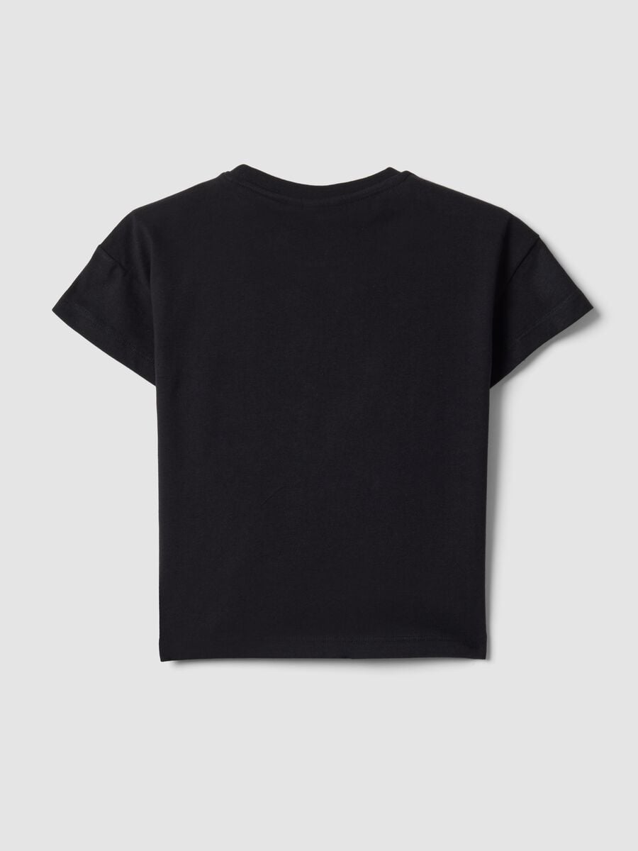 Schwarzes T-Shirt aus reiner Baumwolle mit K-Pop Demon Hunters Print f&uuml;r M&auml;dchen_1