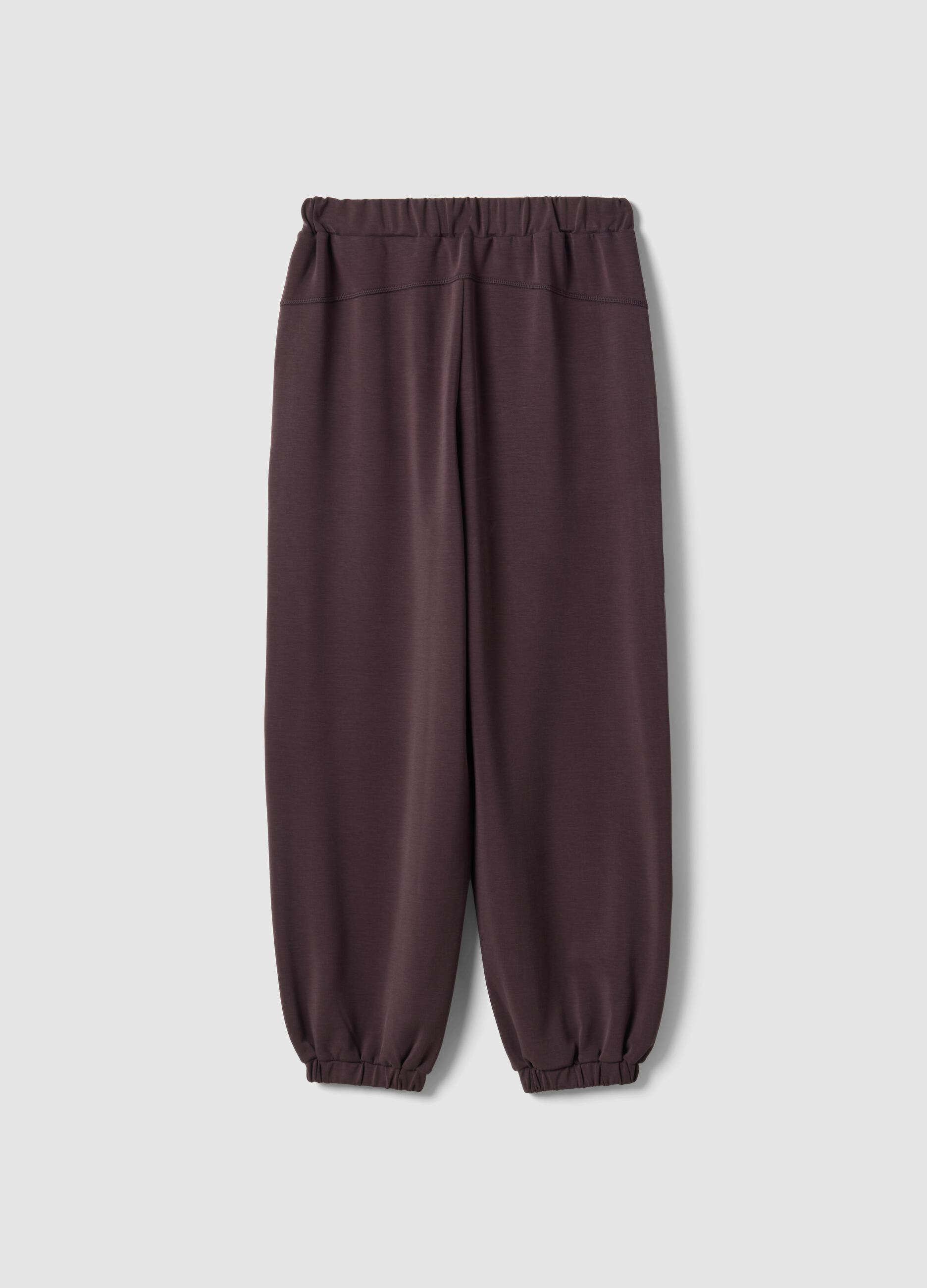 Brown stretch viscose joggers