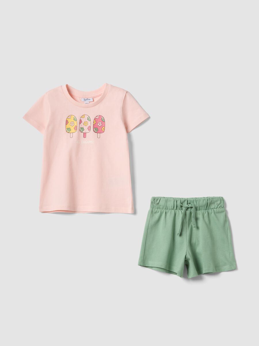 Conjunto multicolor de algod&oacute;n puro para beb&eacute; ni&ntilde;a con estampado, corte regular_0