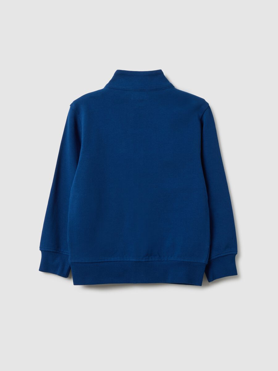 Children's regular fit blue full-zip pure cotton sweatshirt_1