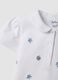 Polo bianca in cotone elasticizzato con colletto classico per bimba regular fit_2