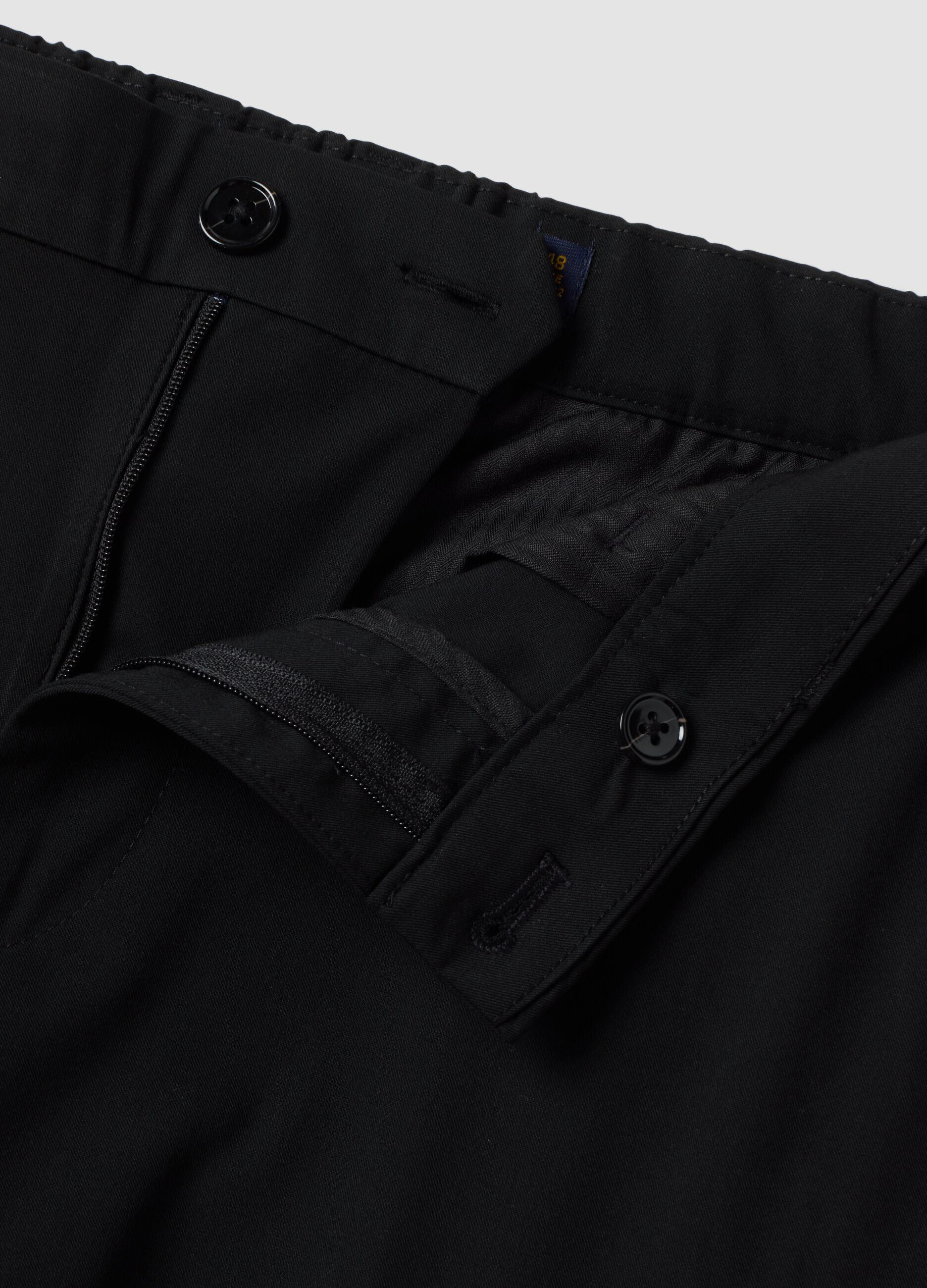 Black slim-fit stretch viscose-twill chino trousers