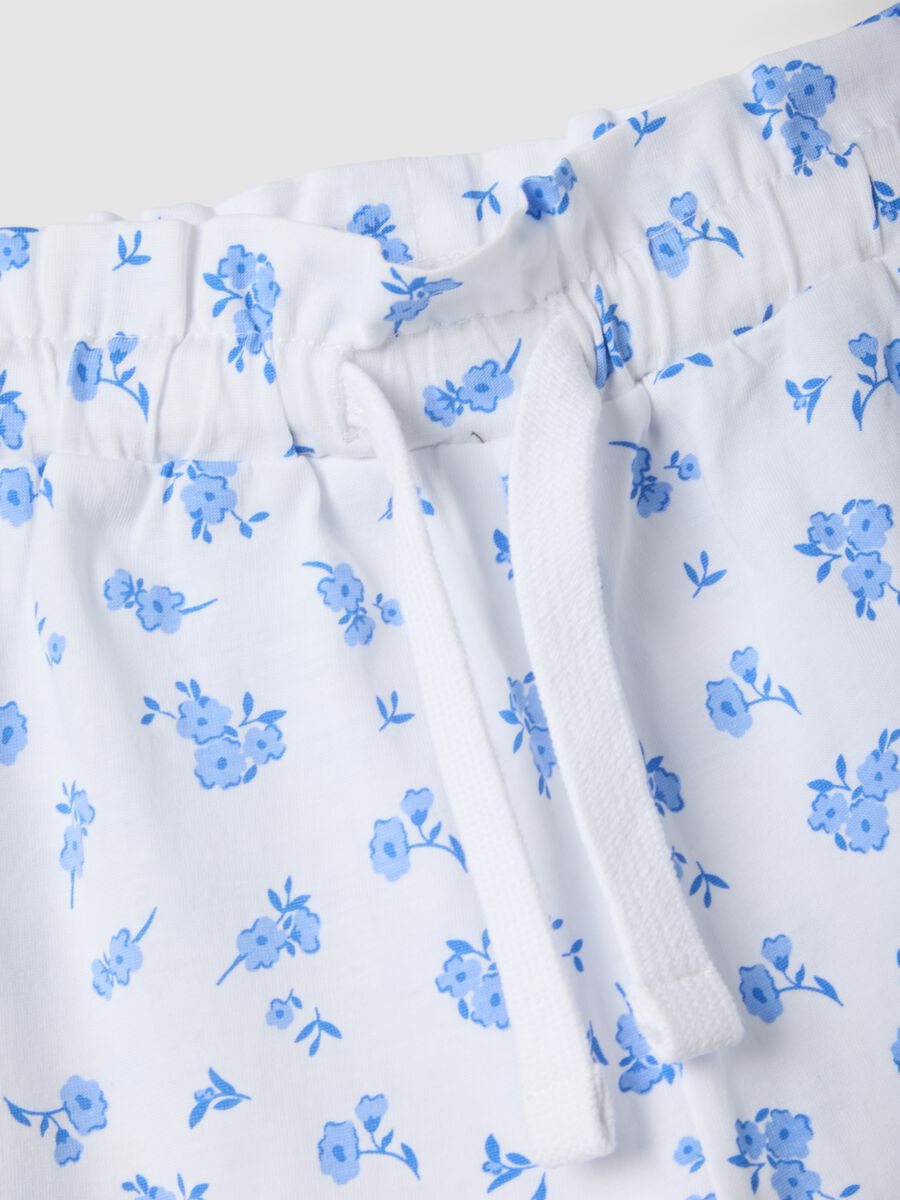 Short blanc en pur coton fille &agrave; motif floral_3
