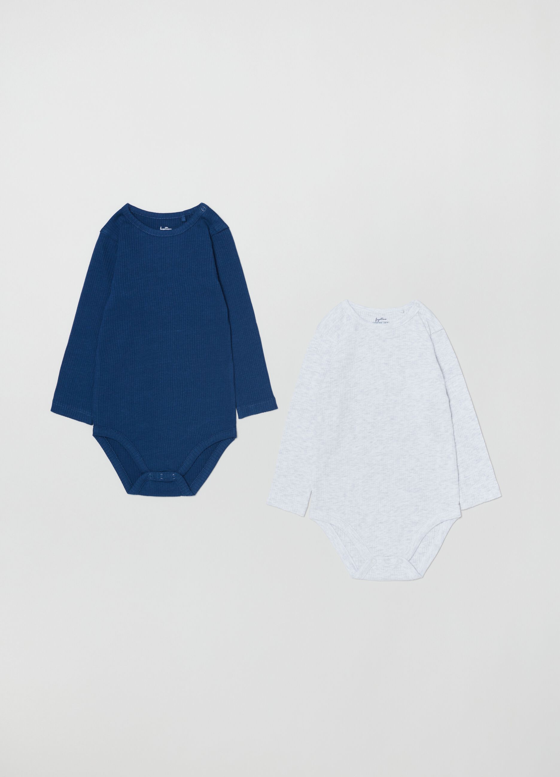 Two-pack ribbed bodysuits with long sleeves_0