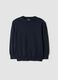 Blue pure cotton crew-neck oversized fit jumper for boys_0