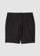 Black regular-fit stretch jogger Bermuda shorts_4