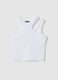 Girls' White Fitted Stretch Cotton Tank Top_0