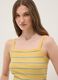 Yellow striped pure cotton regular-fit tank top_4