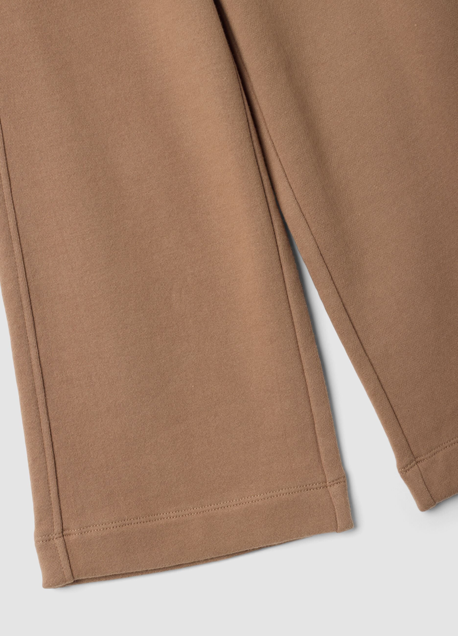 Pantaloni culotte marroni in puro cotone organico per bambina
