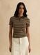 Brown striped stretch cotton polo_2