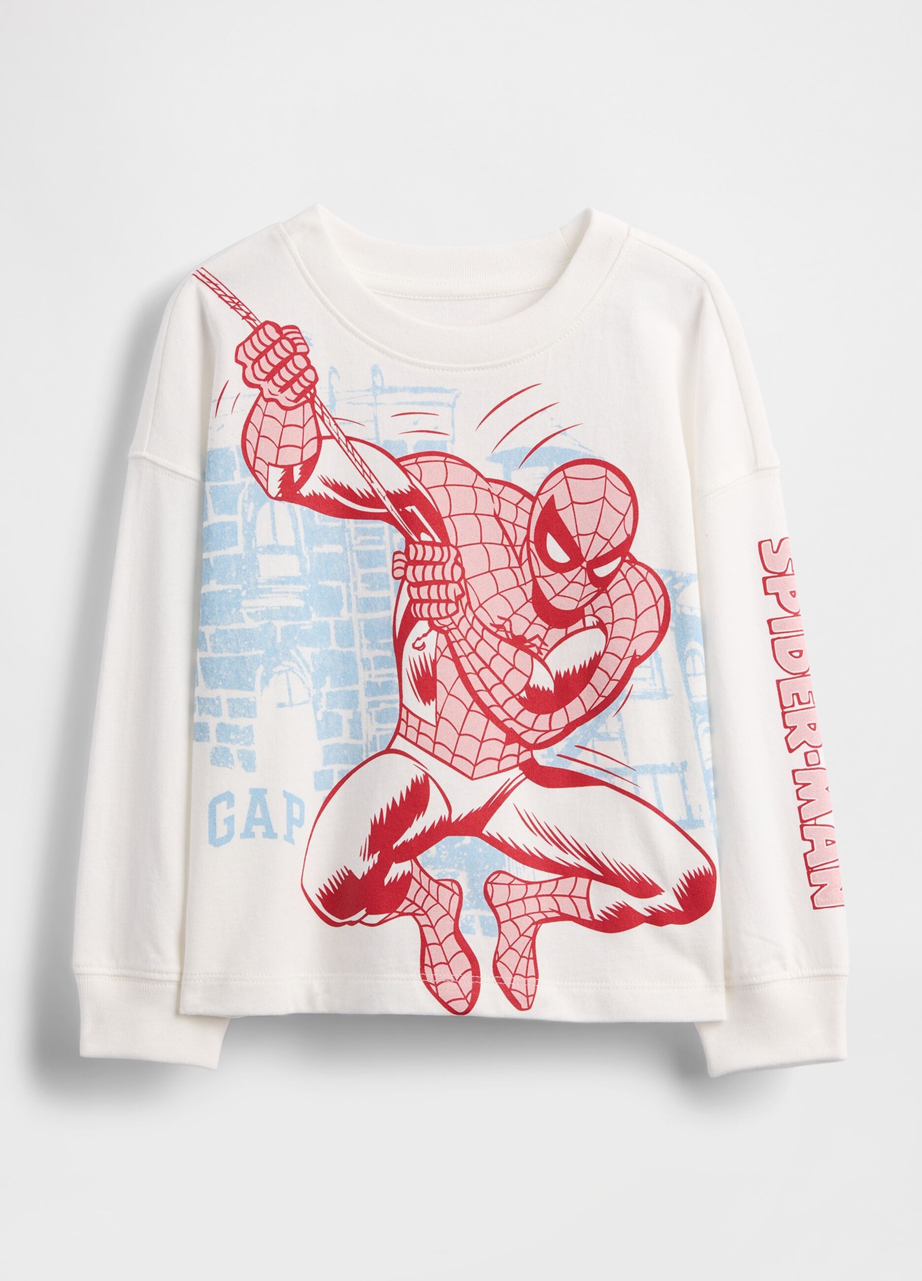 Wei&szlig;es Langarmshirt mit Spider-Man-Grafik