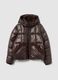 Casaco The Iconic Puffer castanho com capuz e detalhes sherpa_5