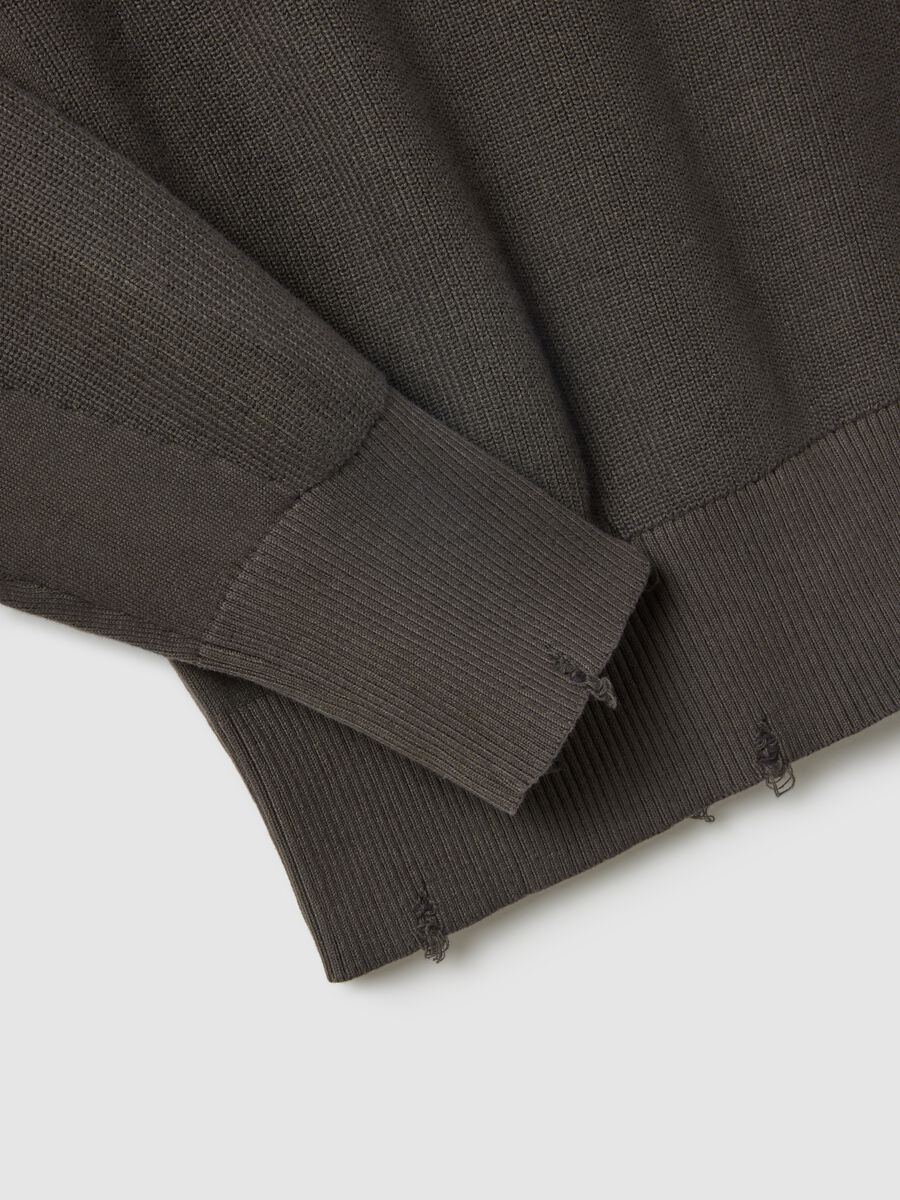 Brown pure cotton oversized sweater_1