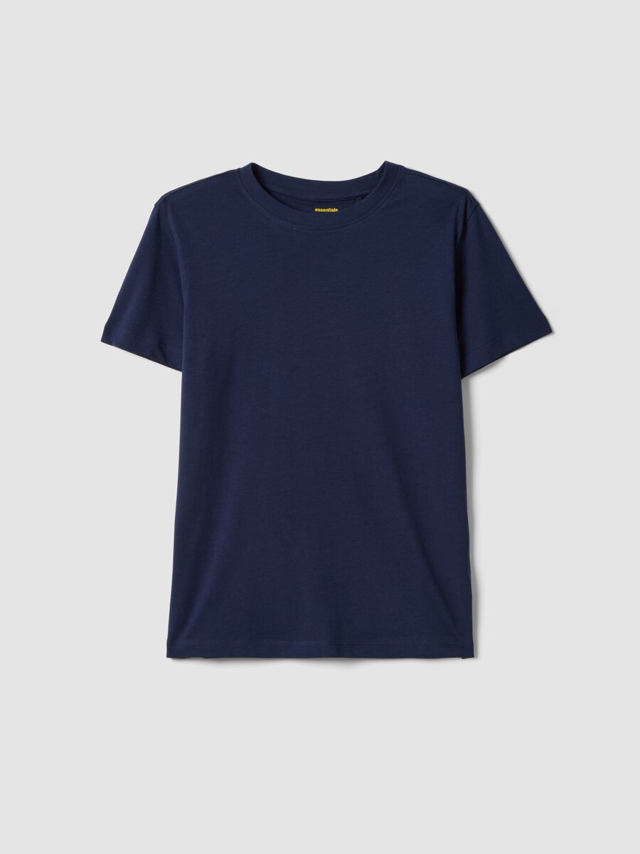 Boys&rsquo; blue pure cotton regular fit T-shirt_0