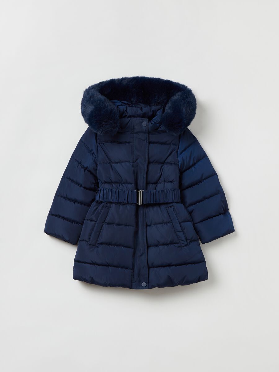 Long down jacket with hood_0
