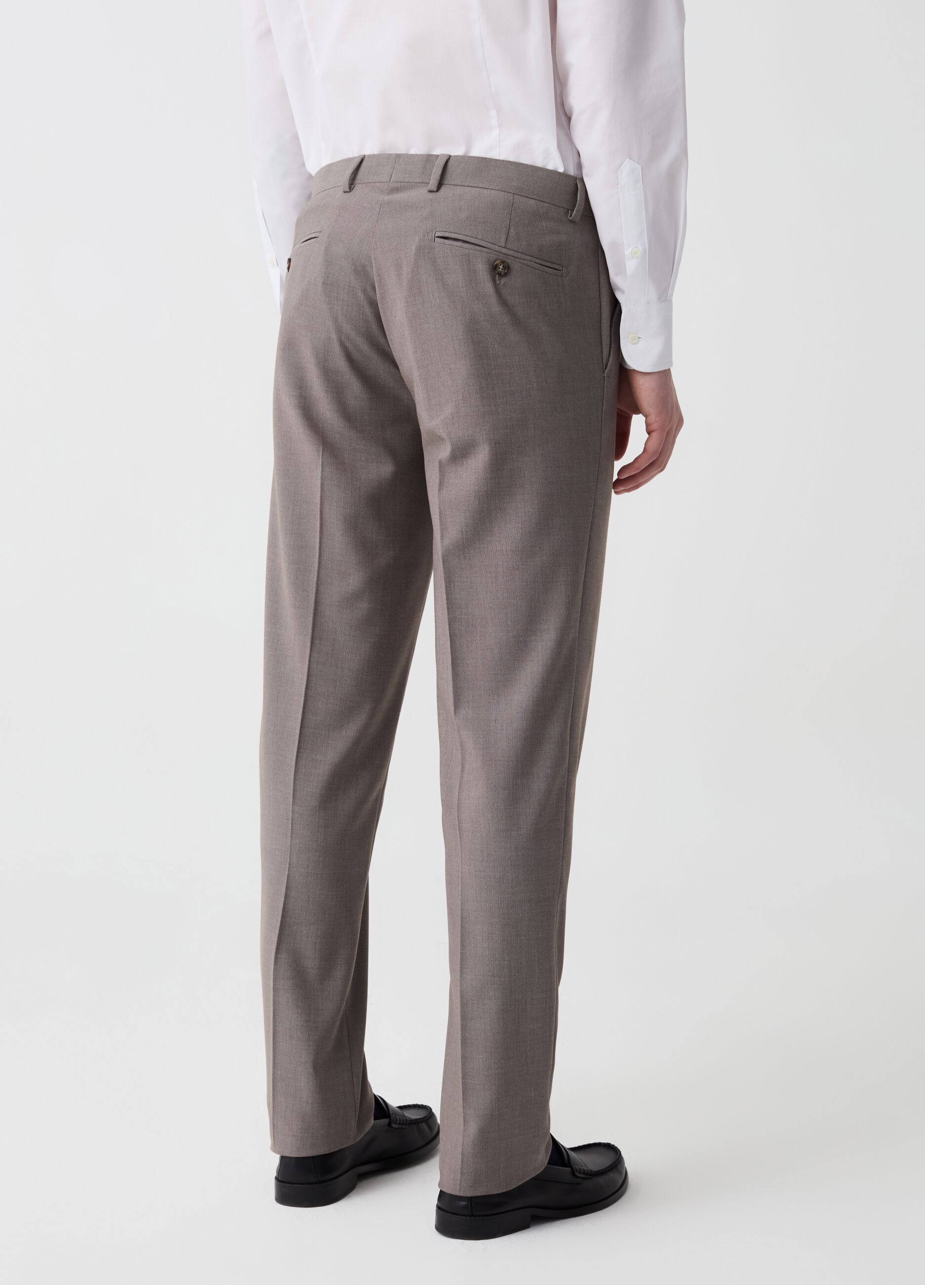 Regular-fit trousers with micro structure