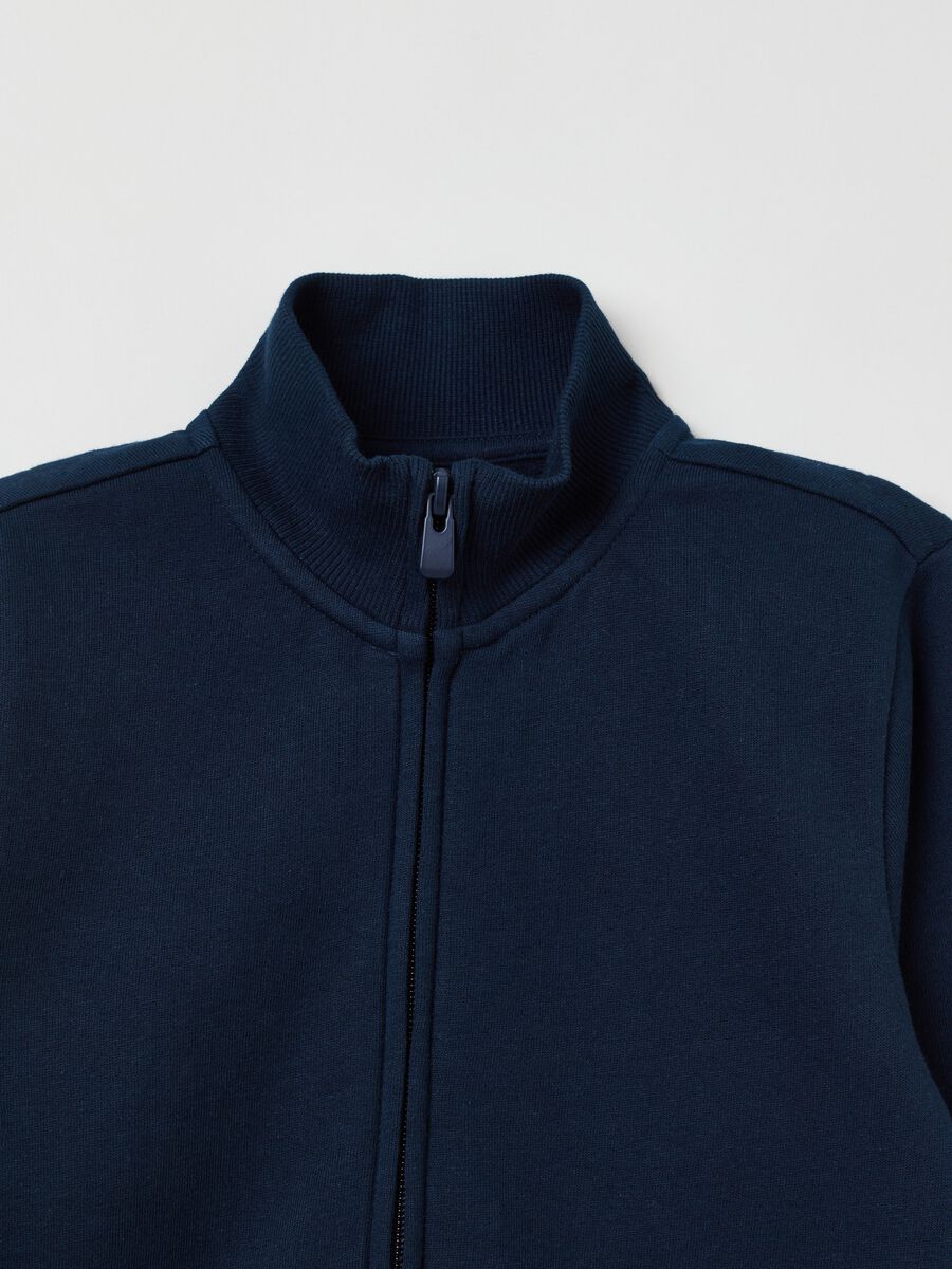 Full-zip sweatshirt in cotton with high neck_2