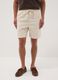 Beige chino Bermuda shorts in pure cotton with elasticated waist_1