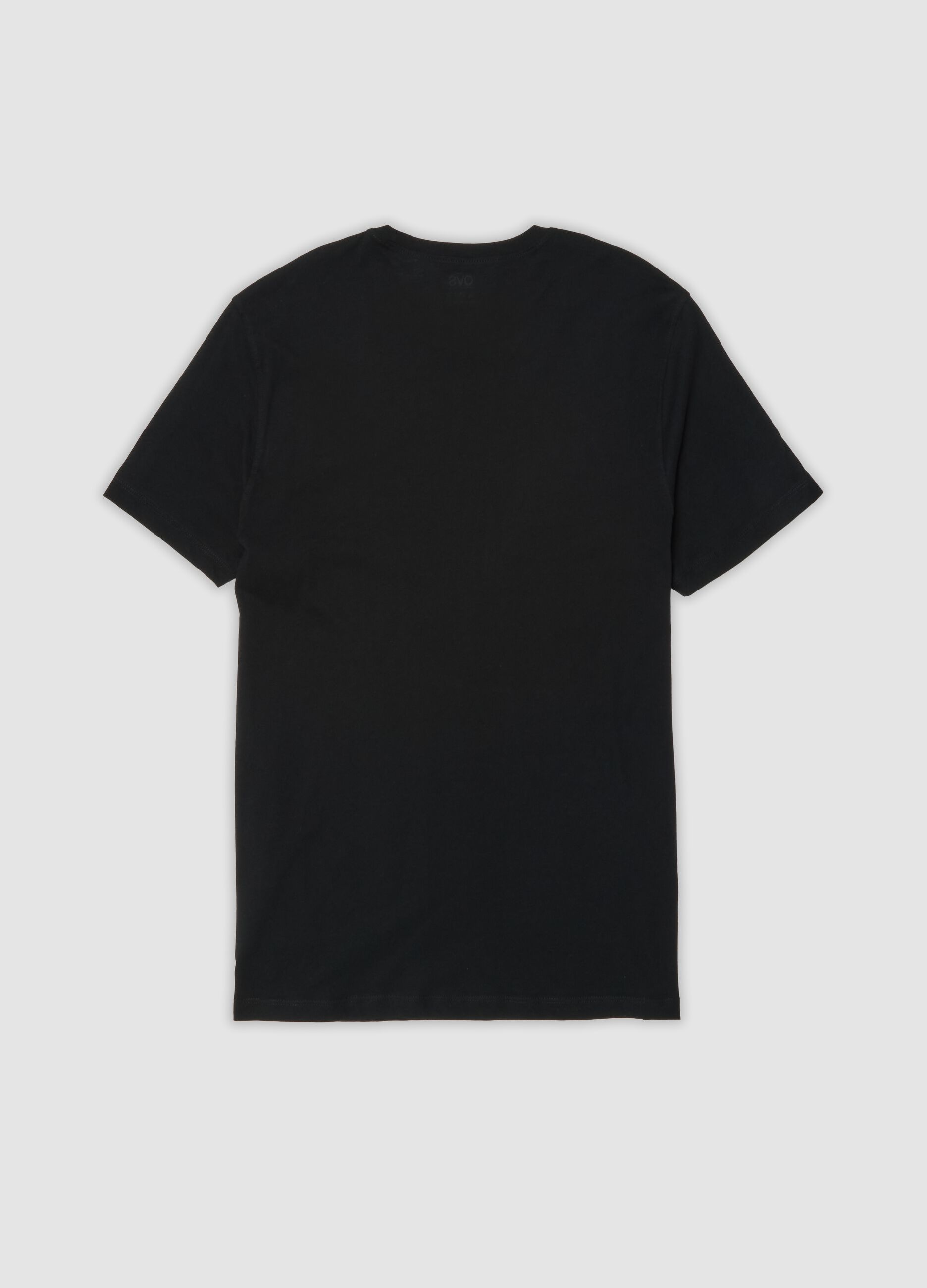 Two-pack of black crew-neck T-shirts in pure extra-fine cotton