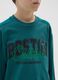 Boy's green pure cotton regular fit jumper with round neck_2