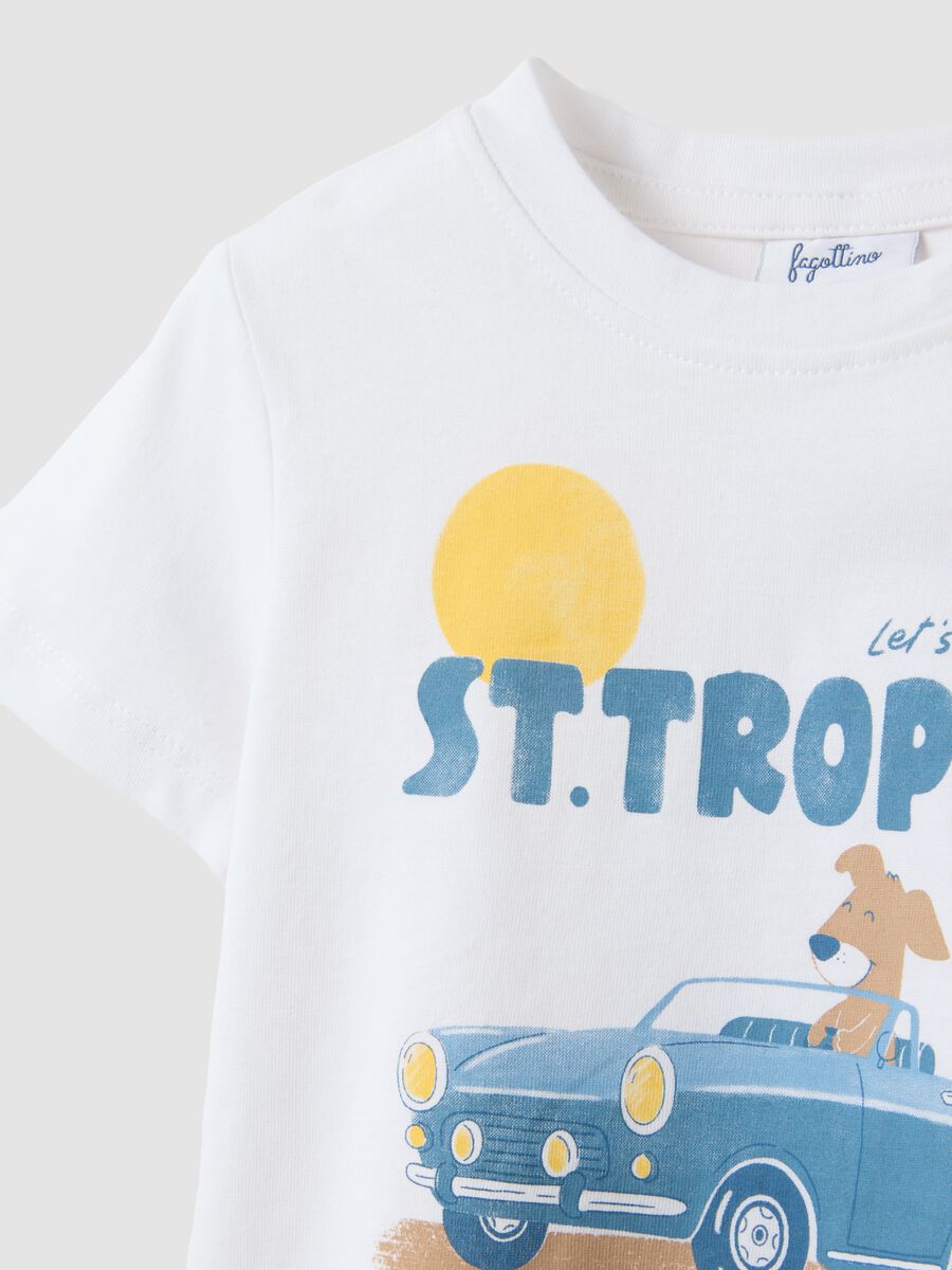 Wei&szlig;es Jungen-T-Shirt aus reiner Baumwolle in Regular Fit mit Print_3