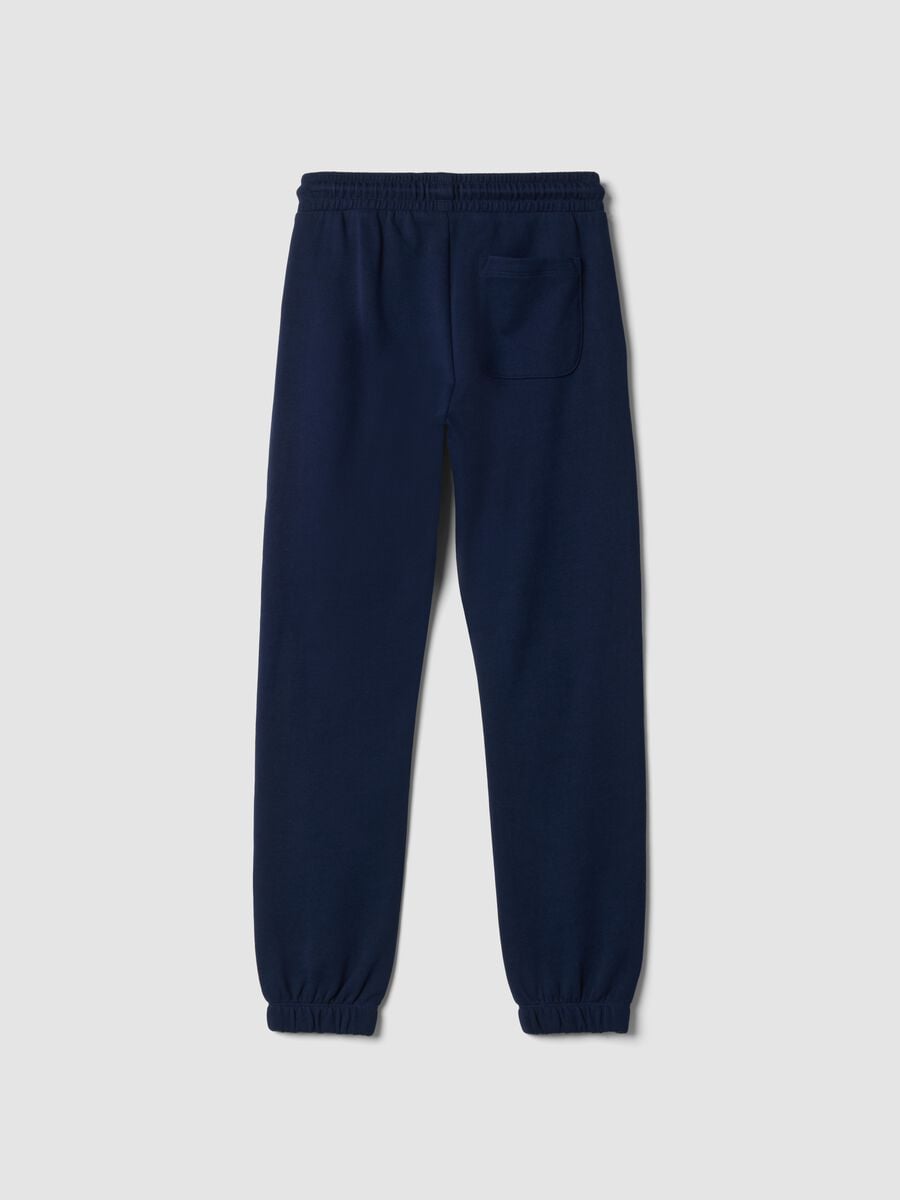 Blaue Jogger aus reiner Baumwolle mit Print_2