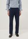 Blue linen and cotton blend chino trousers, regular fit_1