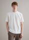 White crew neck stretch cotton T-shirt relaxed fit_2