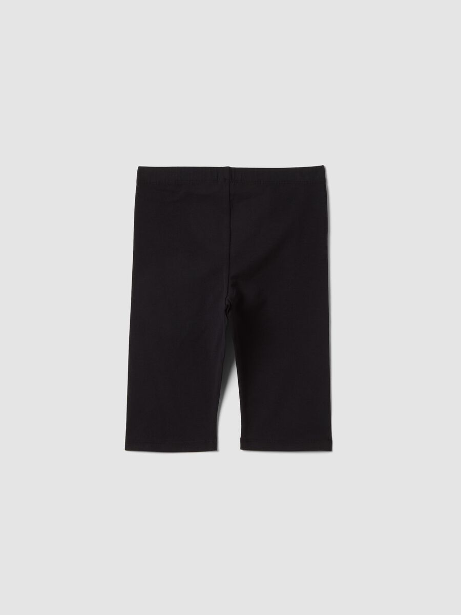 Girls&rsquo; black skinny cycling shorts in stretch cotton_1