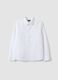 White pure cotton Oxford shirt with classic collar for boys_3