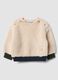 Beiges Baby-Sweatshirt aus Bio-Baumwolle mit Rundhalsausschnitt_0
