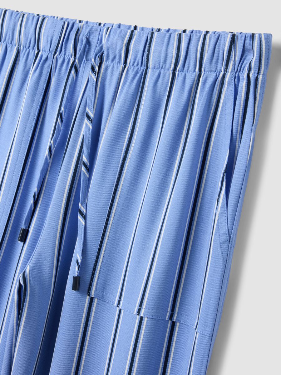 Multicolour striped pure viscose jogger trousers regular fit_1